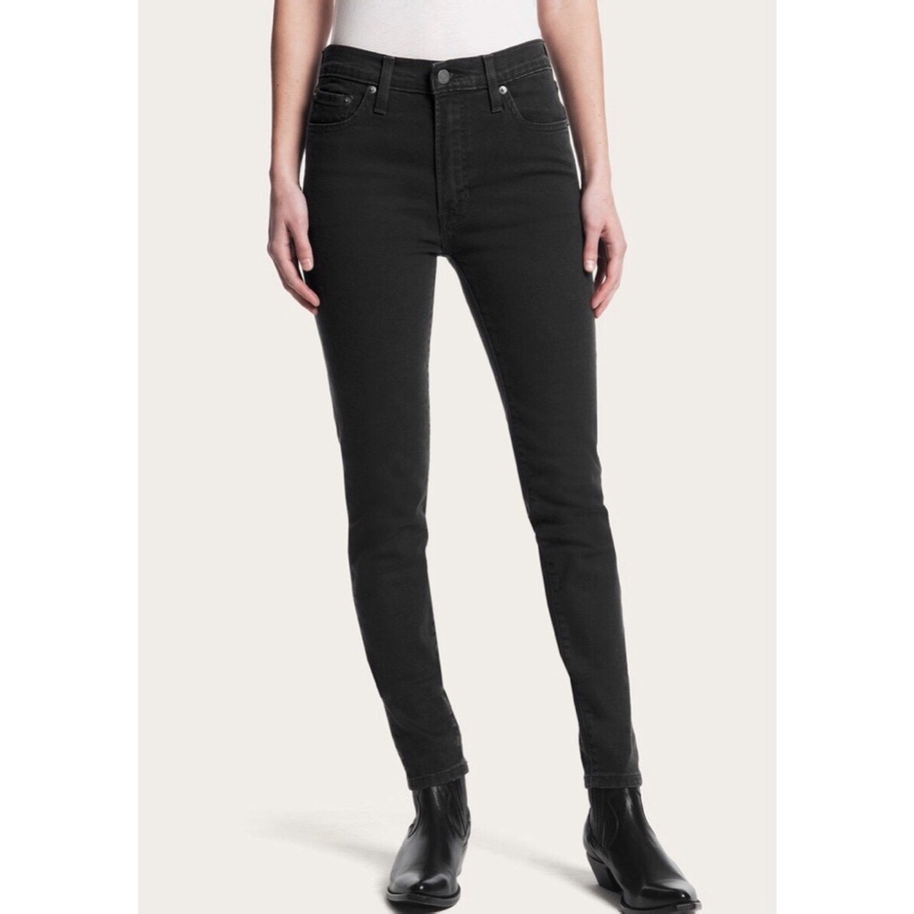 Frye Addie Mid Rise Black Skinny Denim size 27